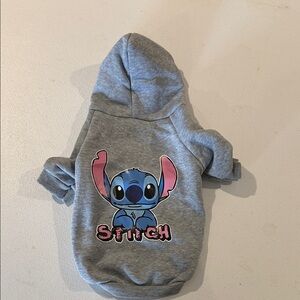 Gray stitch hoodie for small dog